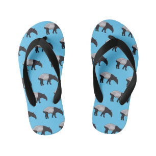 Tapir cartoon illustration kid's thongs