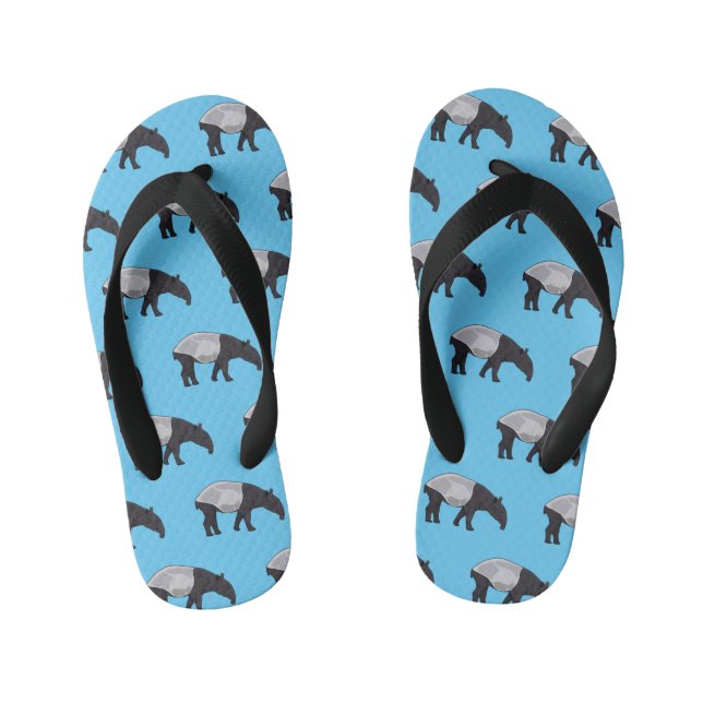 Tapir cartoon illustration kid's thongs (Footbed)