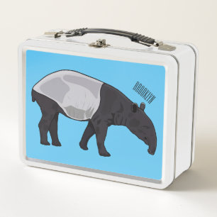 Tapir cartoon illustration metal lunch box