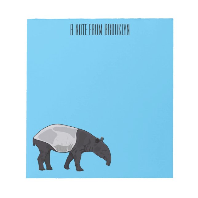 Tapir cartoon illustration notepad (Front)