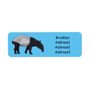 Tapir cartoon illustration return address label