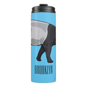 Tapir cartoon illustration thermal tumbler