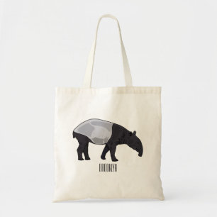 Tapir cartoon illustration tote bag