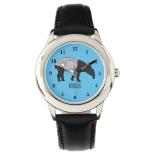 Tapir cartoon illustration watch