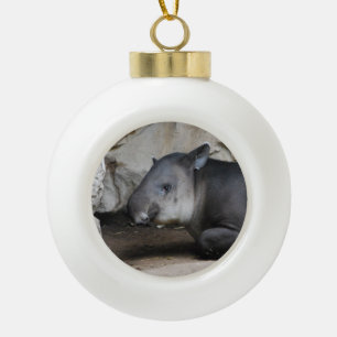 Tapir Ceramic Ball Christmas Ornament