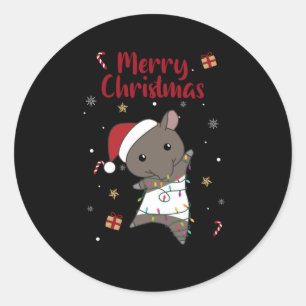 Tapir Christmas Tapire Winter Animals Classic Round Sticker