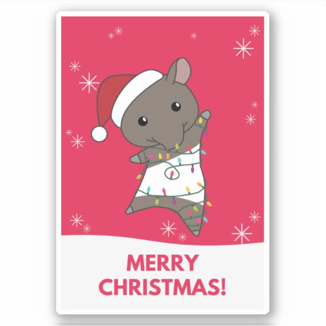 Tapir Christmas Tapire Winter Animals Sticker (Front)