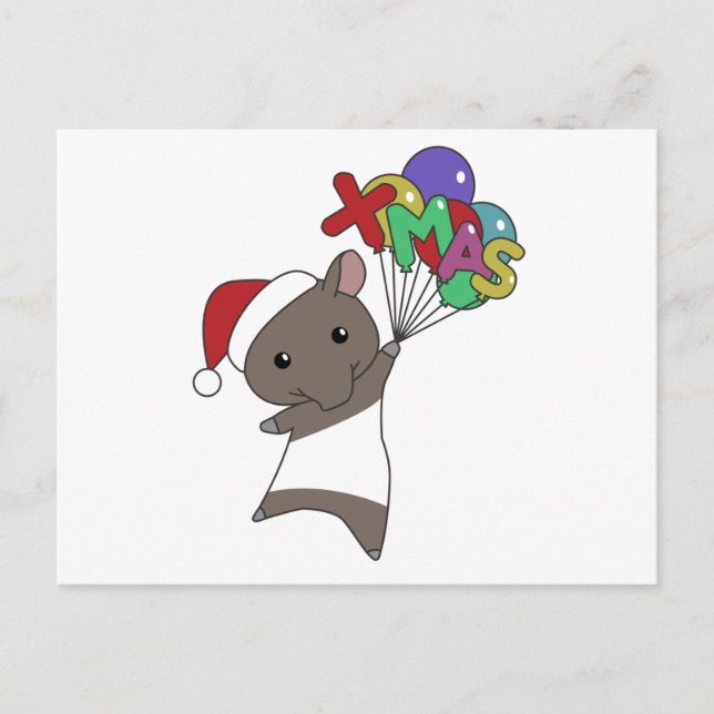 Tapir Christmas Tapirs Winter Animals Postcard (Front)