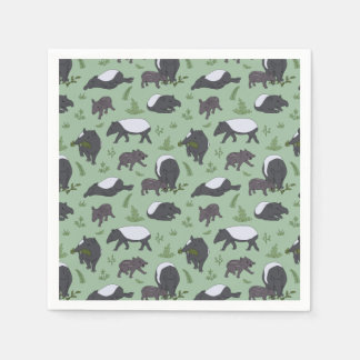 Tapir Family Dinner in Green Napkin