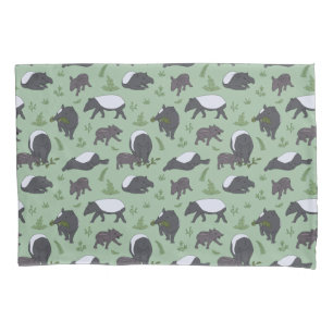 Tapir Family Dinner in Green Pillowcase