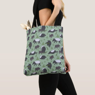 Tapir Family Dinner in Green Tote Bag