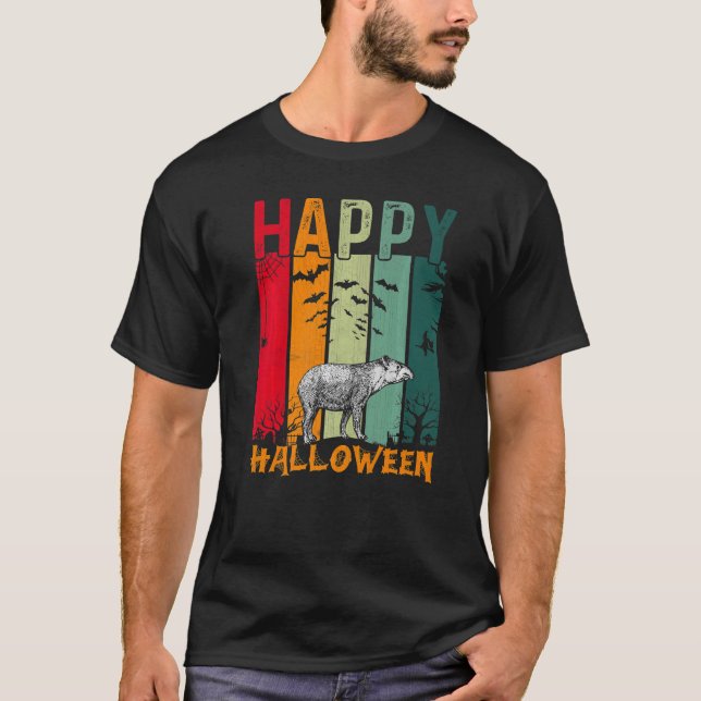 Tapir  Girls Boys Retro Style Halloween Dinner Par T-Shirt (Front)