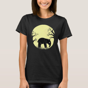Tapir In Moonlight Wildlife Odd Toed Ungulate Anim T-Shirt