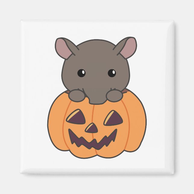 Tapir In Pumpkin Cute Tapire Happy Halloween Magnet (Front)