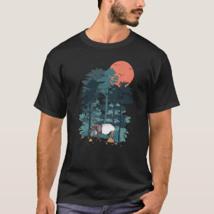 Tapir Mountain Pine Tree Sky Birds Are Flying Fore T-Shirt