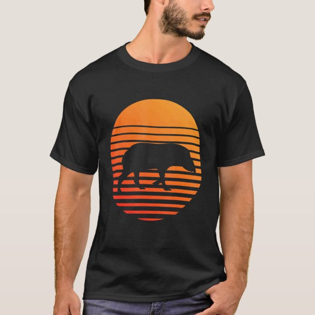 Tapir Shadow Silhouette In Front Of A Sun T-Shirt (Front)