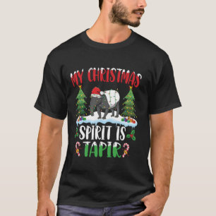 Tapir Wearing Santa Hat Xmas Christmas Spirit Is T T-Shirt