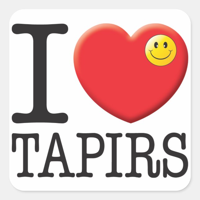 Tapirs Love Square Sticker (Front)