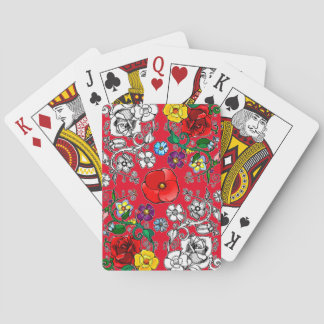Tapis de fleurs au coquelicot playing cards