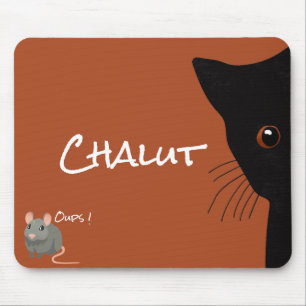 Tapis De Souris chat noir et souris Mouse Pad