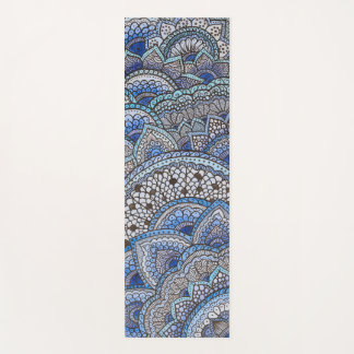 Tapis de yoga motif mandala bleu yoga mat