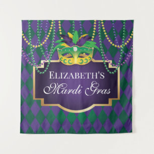 Tapiz Carnival Mardi Gras Backdrop banner party Tapestry