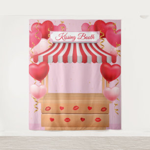 Tapiz Kissing Booth Valentine Day Love Backdrop Tapestry