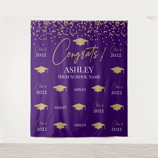 Tapiz Step and repeat Graduation Backdrop banner Tapestry (Front)