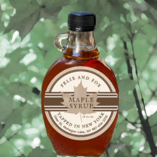 Tapped in New York Maple Syrup Label Antique White