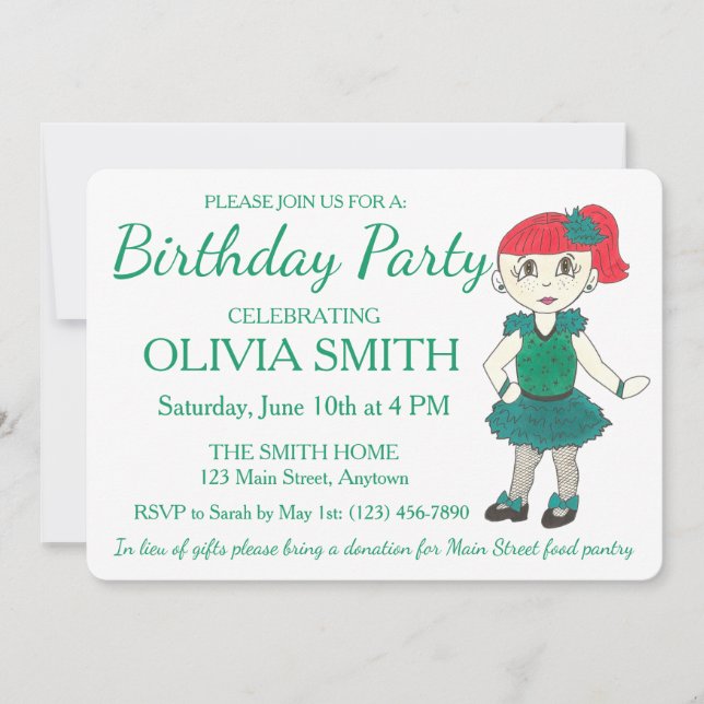 Tapper Tap Dancer Dance Themed Birthday Party Invitation (Front)
