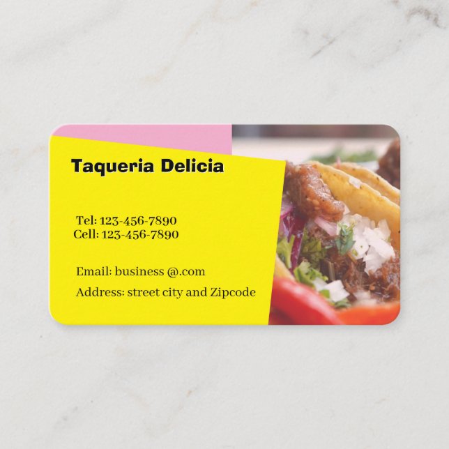 Taqueria / restaurant editable card  (Front)