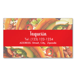 TAQUERIA services editable business card