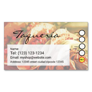 TAQUERIA services editable business card