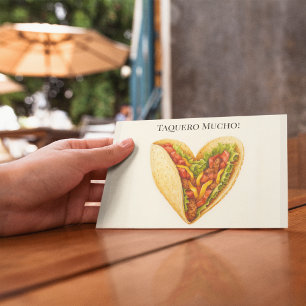 Taquero mucho, taco love postcard