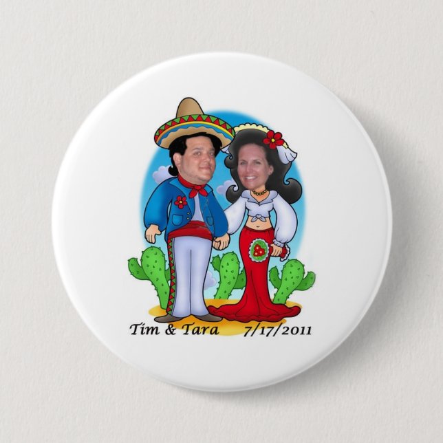 Tara and Tim's Wedding Button (Front)
