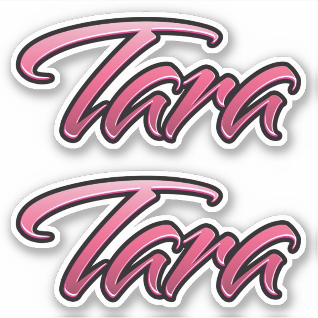 Tara faded pink stickers sticker set (Front)