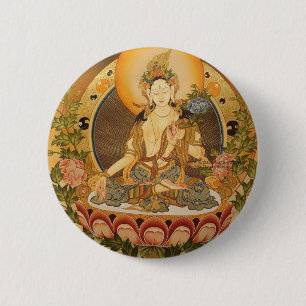 Tara (Female Buddha) 6 Cm Round Badge