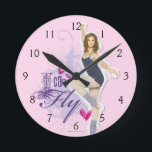 Tara: I Can Fly Round Clock<br><div class="desc">Check out these official Dance Academy designs! Personalise your own Dance Academy merchandise on Zazzle.com! Click the Customise button to insert your own name,  class year,  or club to make a unique product. Try adding text using various fonts & view a previe</div>