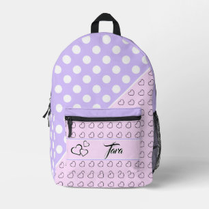 'Tara' Name Template - Pastel Pink And Lavender Printed Backpack