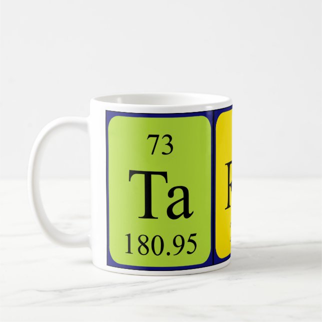 Tarah periodic table name mug (Left)