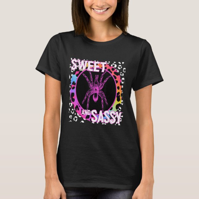 Tarantula Bug 90s Nostalgia Rainbow Leopard Print  T-Shirt (Front)