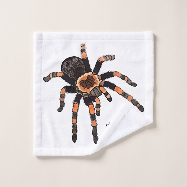 Tarantula cartoon illustration bath towel set (Wash Cloth)