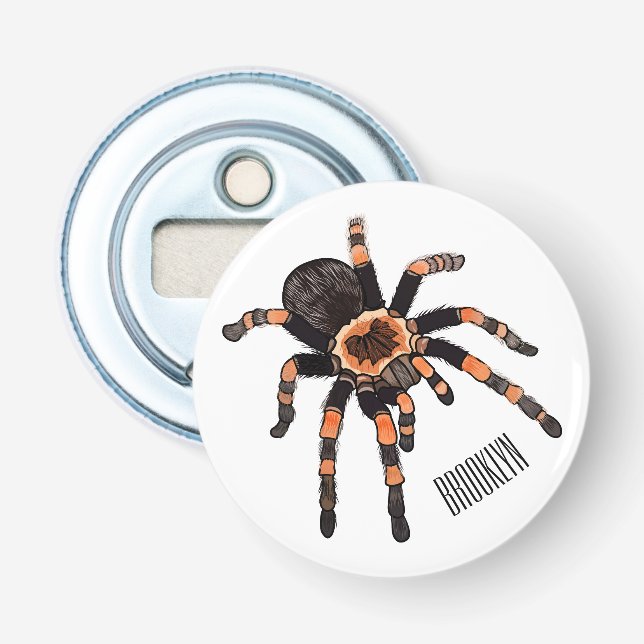 Tarantula cartoon illustration bottle opener (Front)