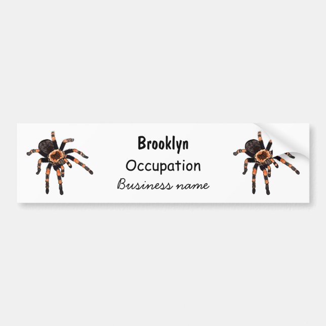 Tarantula cartoon illustration bumper sticker (Front)