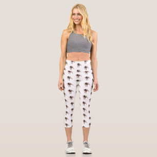 Tarantula cartoon illustration capri leggings
