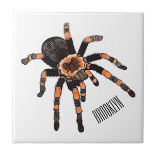 Tarantula cartoon illustration ceramic tile