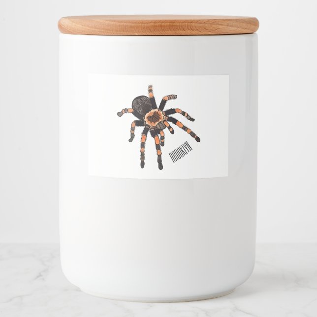 Tarantula cartoon illustration food label (Front)