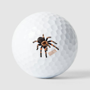 Tarantula cartoon illustration golf balls