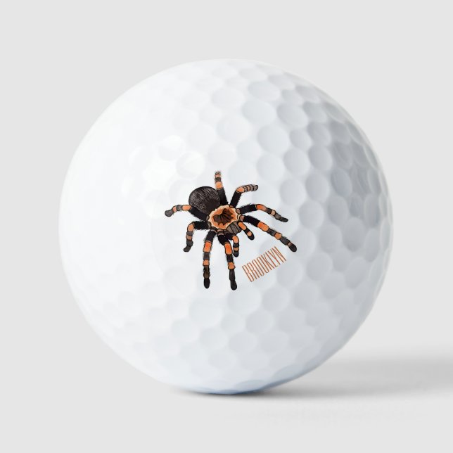 Tarantula cartoon illustration golf balls (Front)