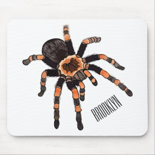 Tarantula cartoon illustration mouse pad